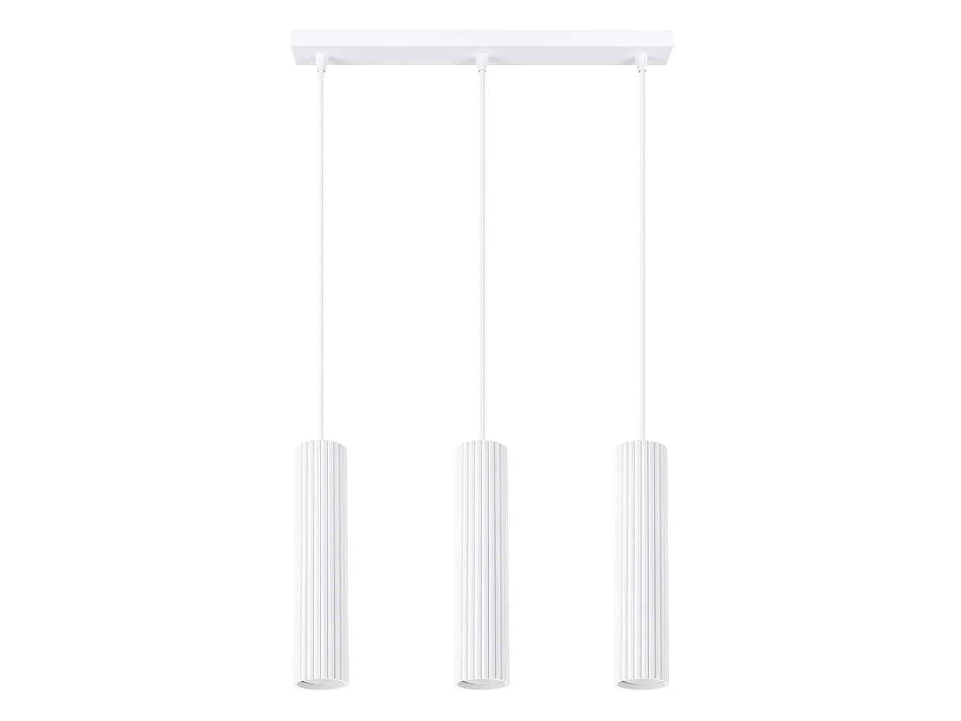 Lampa wisząca minimalistyczny KARBON, aluminium - 3 źródło - L.45 x H.98 cm - biały 3609461 - obrazek 1