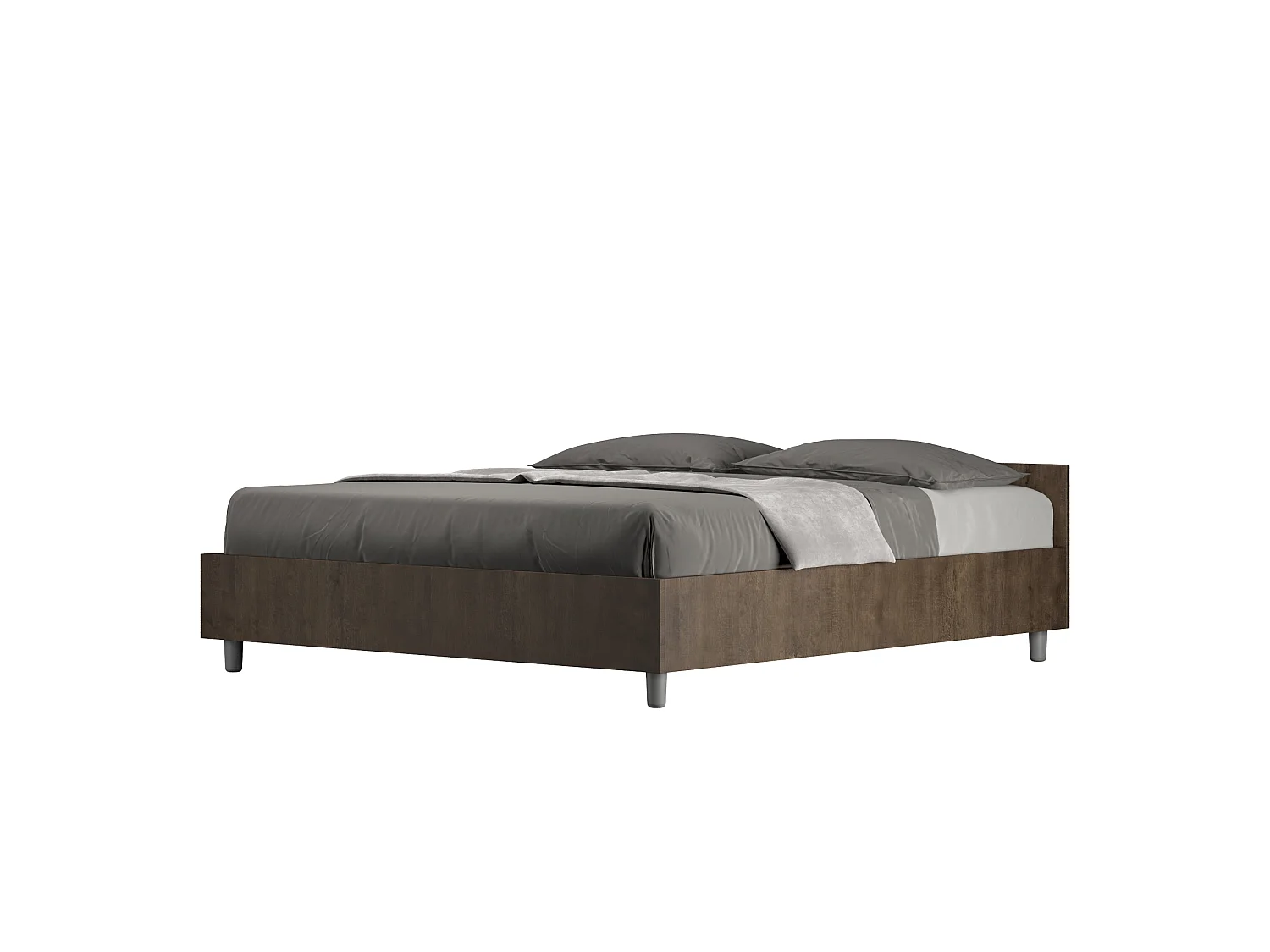 Łóżko wyposażone w stelaż z listwami 160x200 Orzech Nuamo 3578981 - obrazek 1