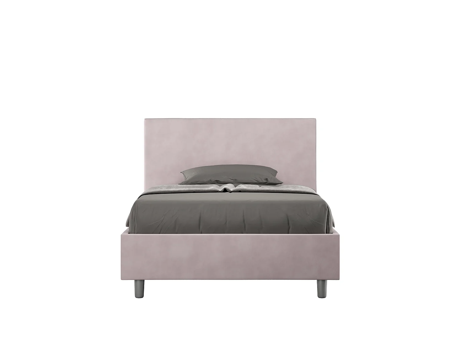 Łóżko wyposażone w stelaż z listwami tapicerowane 120x190 microfibra kolor lawendy Adele 3601937 - obrazek 1