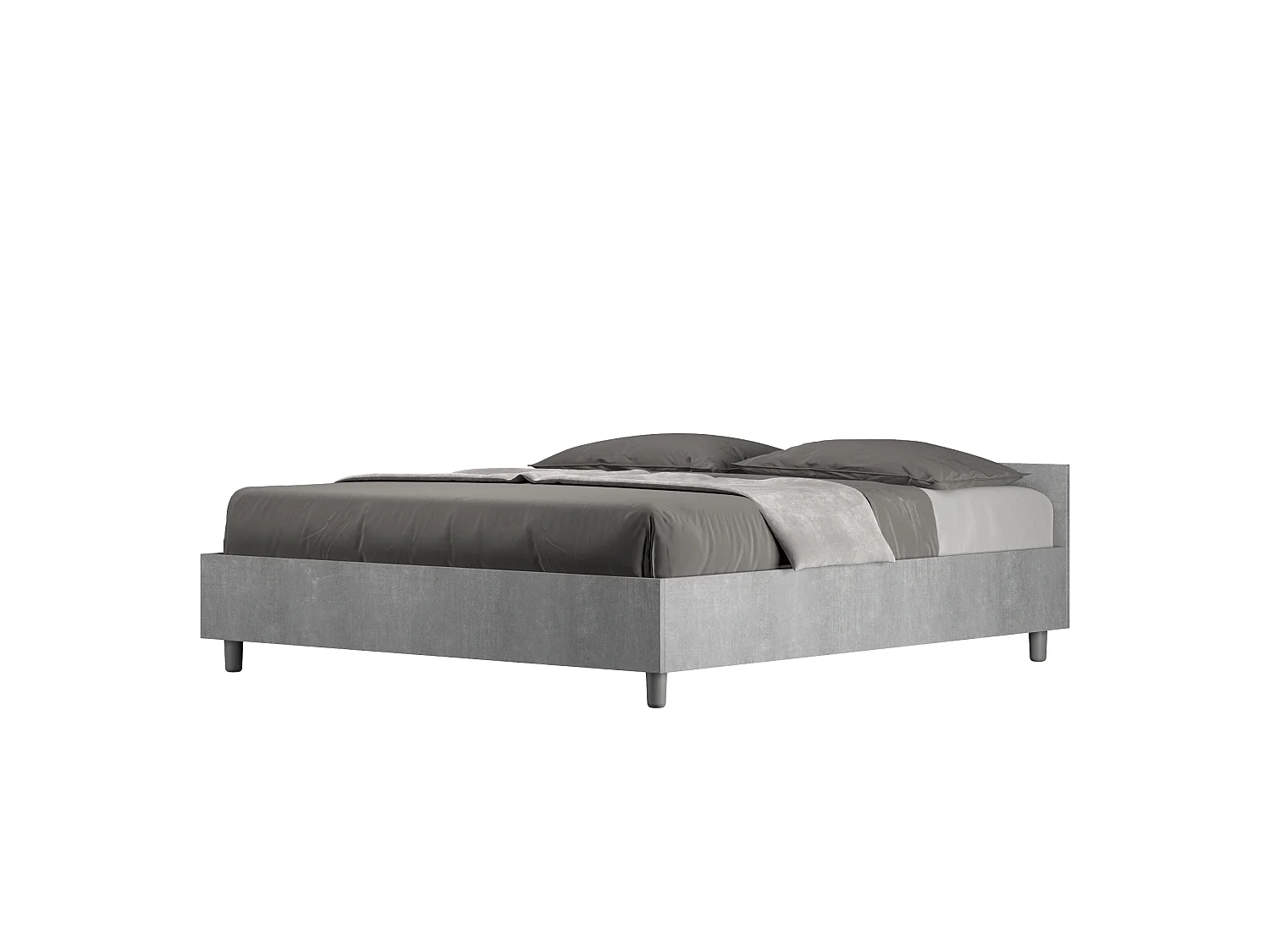 Łóżko wyposażone w stelaż z listwami 160x200 Cementu Nuamo 3578988 - obrazek 1