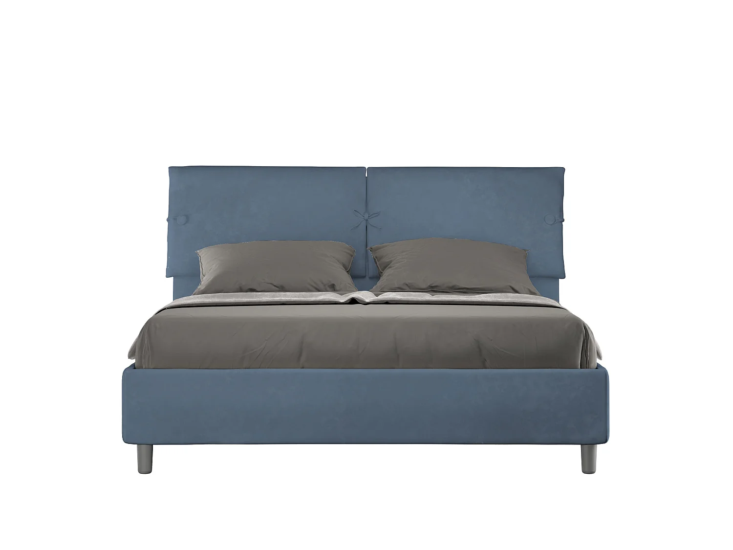 Łóżko wyposażone w stelaż z listwami tapicerowane 160x190 microfibra Niebieski Sleeper 3602721 - obrazek 1