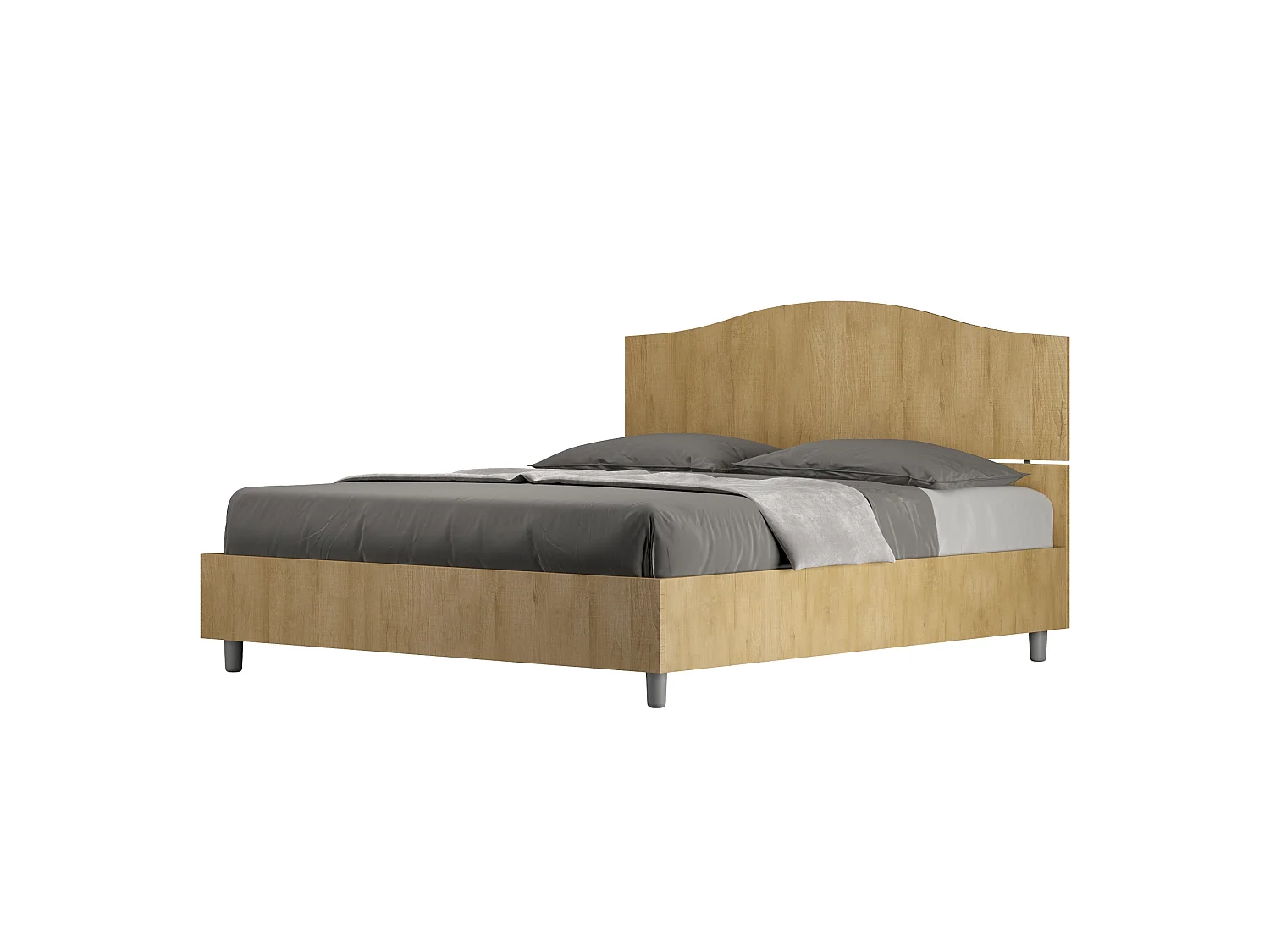 Łóżko wyposażone w stelaż z listwami 160x200 Dąb naturalny Dores 3603088 - obrazek 1