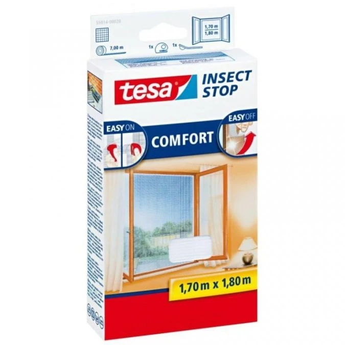 Moskitiera okienna COMFORT 1,7m x 1,8m biała 55914‑00020‑00