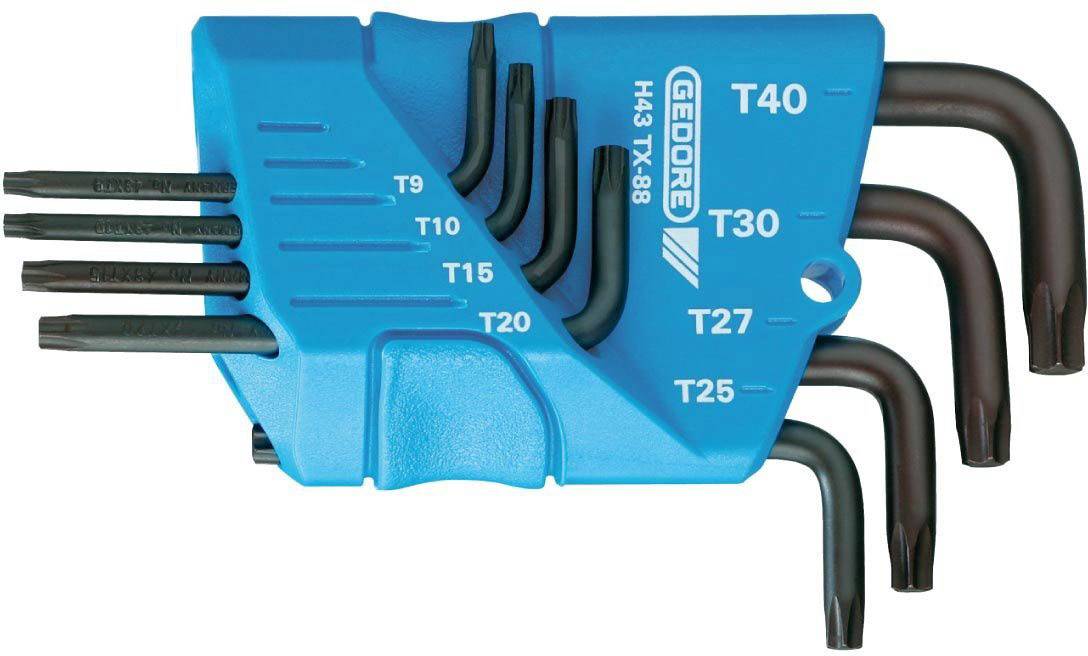 Gedore H 43 TX-08 Zestaw kluczy trzpieniowych T 10, T 15, T 20, T 25, T 27, T 30, T 40, T 45 8 szt. - obrazek 1