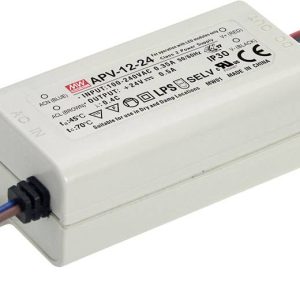 MEAN WELL APV-12-15 Transformator LED Stałonapięciowy 12 W 0 – 0.8 A 15 V/DC nie nadaje się do ściemniania, Zabezpieczen