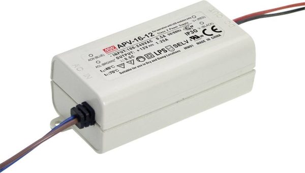MEAN WELL APV-16-15 Transformator LED Stałonapięciowy 15 W 0 – 1 A 15 V/DC nie nadaje się do ściemniania, Zabezpieczenie