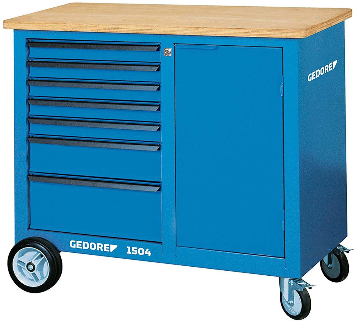 Gedore 6622830 Stół warsztatowy na kółkach (D x S x W) 1200 x 1100 x 985 mm niebieski - obrazek 1