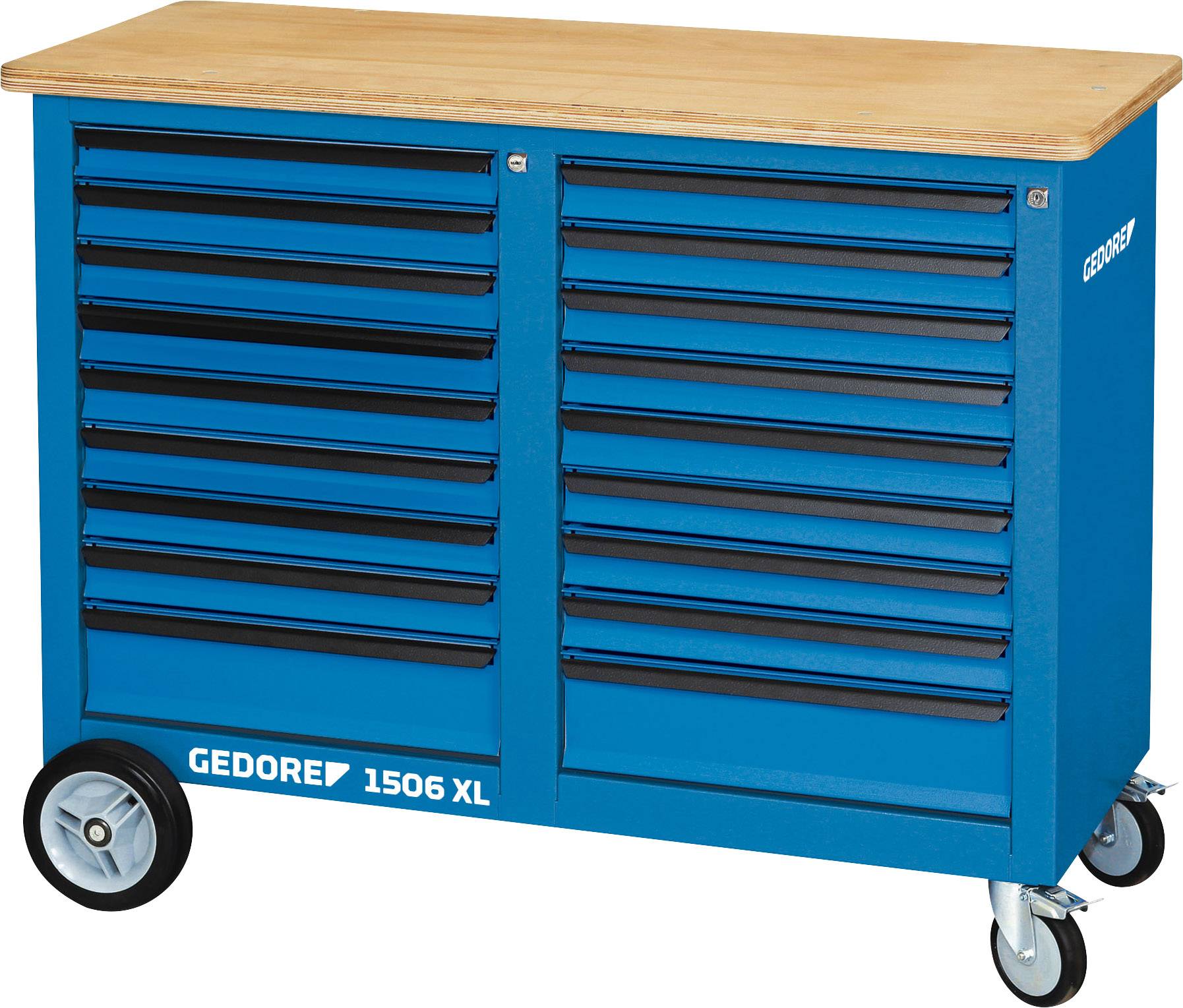 Gedore 2528096 Stół warsztatowy na kółkach (S x W x G) 1250 x 985 x 550 mm niebieski - obrazek 1