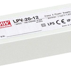 MEAN WELL LPV-20-24 Transformator LED Stałonapięciowy 20 W 0 – 0.84 A 24 V/DC nie nadaje się do ściemniania, Zabezpiecze