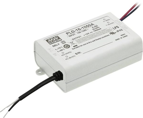 MEAN WELL PLD-16-1050B Sterownik LED Stałonaprądowy 16 W 1.05 A 12 – 16 V/DC nie nadaje się do ściemniania 1 szt.