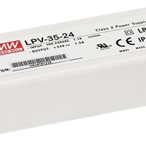 MEAN WELL LPV-35-24 Transformator LED Stałonapięciowy 36 W 0 – 1.5 A 24 V/DC nie nadaje się do ściemniania, Zabezpieczen