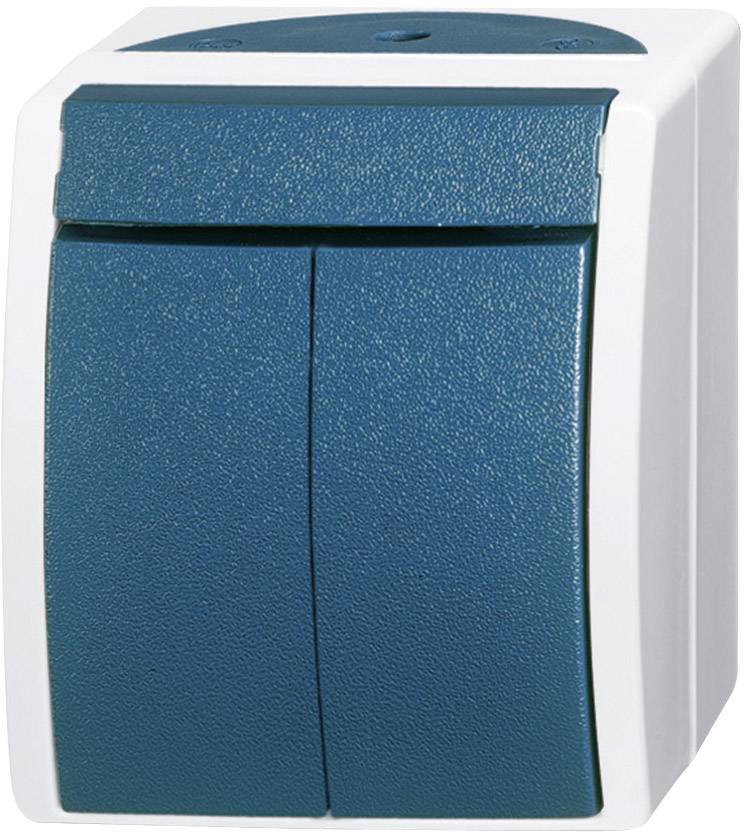 Busch-Jaeger 2601/5 W-53 Osprzęt elektroinstalacyjny do pomieszczeń wilgotnych Przełącznik seryjny Ocean, natynkowy nieb - obrazek 1