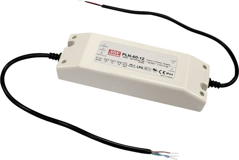 MEAN WELL PLN-60-27 Sterownik LED, Transformator LED Stałonapięciowy, Stałonaprądowy 62 W 2.3 A 18.9 - 27 V/DC Układ PFC - obrazek 1