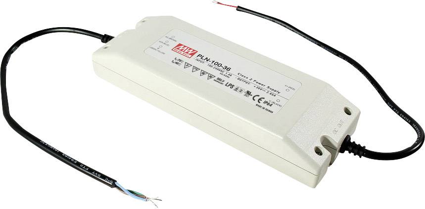 MEAN WELL PLN-100-48 Sterownik LED, Transformator LED Stałonapięciowy, Stałonaprądowy 96 W 2 A 36 - 48 V/DC Układ PFC, Z - obrazek 1
