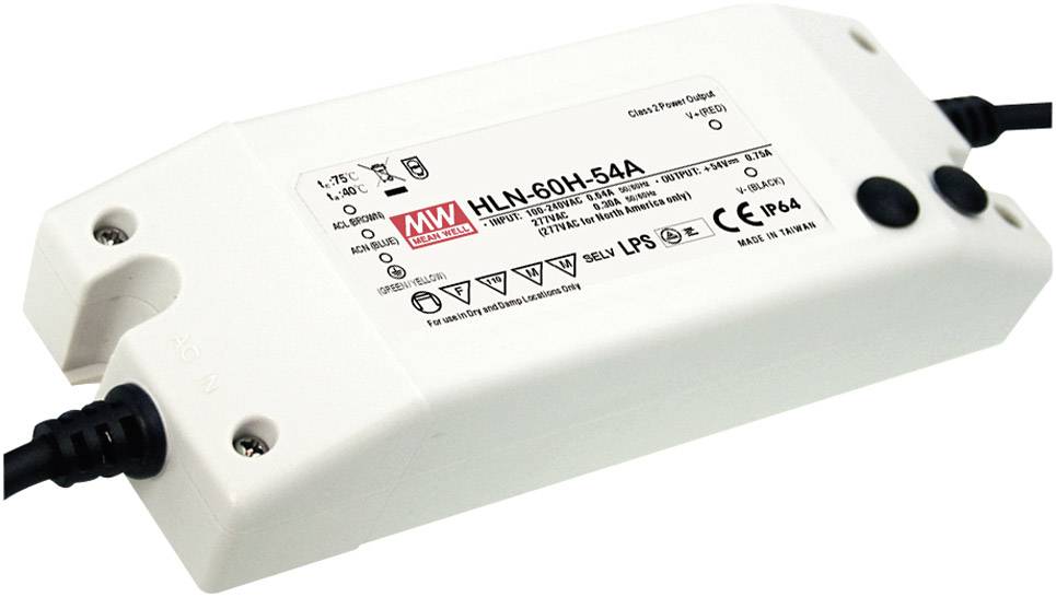 MEAN WELL HLN-60H-42A Sterownik LED, Transformator LED Stałonapięciowy, Stałonaprądowy 60 W 1.45 A 25.2 - 42 V/DC Ściemn - obrazek 1