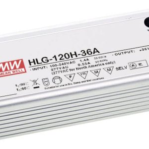 MEAN WELL HLG-120H-15A Sterownik LED, Transformator LED Stałonapięciowy, Stałonaprądowy 120 W 8 A 15 V/DC Układ PFC, Zab