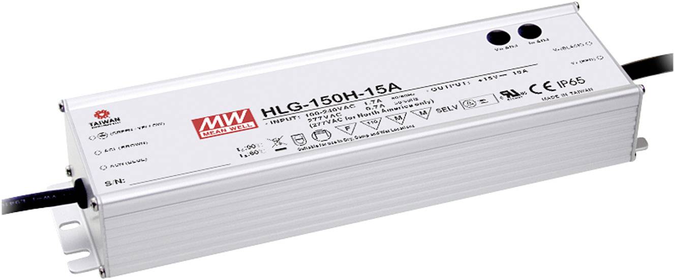 MEAN WELL HLG-150H-24B Sterownik LED, Transformator LED Stałonapięciowy, Stałonaprądowy 150 W 6.3 A 12 - 24 V/DC Ściemni - obrazek 1