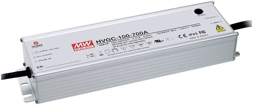 MEAN WELL HVGC-100-350A Sterownik LED Stałonaprądowy 99 W 0.35 A 29 - 285 V/DC Ściemniacz, Układ PFC, Zabezpieczenie prz - obrazek 1