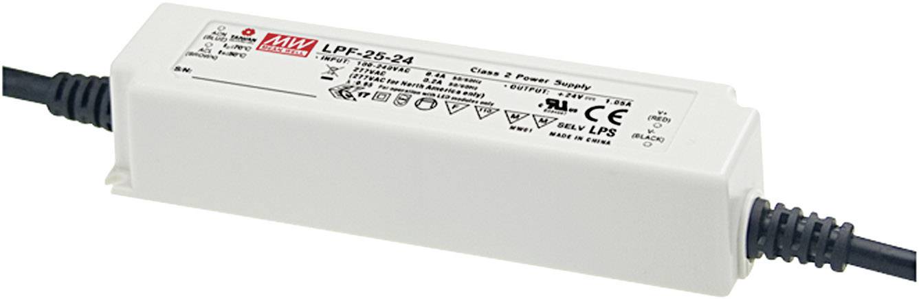 MEAN WELL LPF-25-54 Sterownik LED, Transformator LED Stałonapięciowy, Stałonaprądowy 25.38 W 0.47 A 29.7 - 54 V/DC nie n - obrazek 1