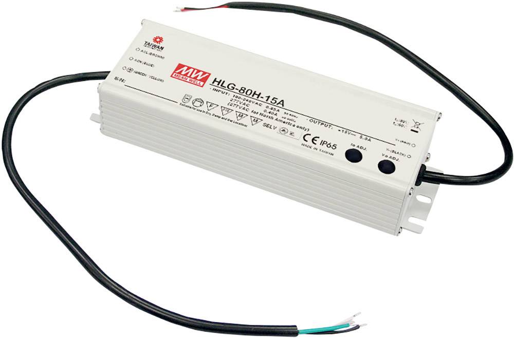 MEAN WELL HLG-80H-36B Sterownik LED, Transformator LED Stałonapięciowy, Stałonaprądowy 82.8 W 2.3 A 21.6 - 36 V/DC Ściem - obrazek 1