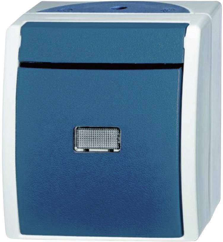 Busch-Jaeger 2621 WGL-53 Osprzęt elektroinstalacyjny do pomieszczeń wilgotnych Przycisk Ocean, natynkowy niebieski, ziel - obrazek 1