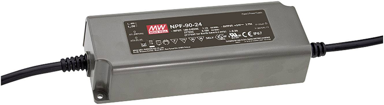 MEAN WELL NPF-90-12 Sterownik LED, Transformator LED Stałonapięciowy, Stałonaprądowy 90 W 7.5 A 7.2 - 12 V/DC nie nadaje - obrazek 1