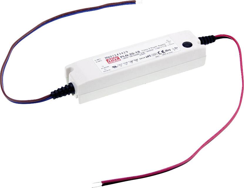 MEAN WELL PLN-20-18 Sterownik LED, Transformator LED Stałonapięciowy, Stałonaprądowy 19 W 1.1 A 13.5 - 18 V/DC Układ PFC - obrazek 1