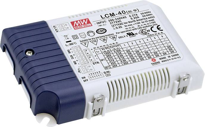 MEAN WELL LCM-40DA Sterownik LED Stałonaprądowy 42 W 0.35 - 1.05 A 2 - 100 V/DC Ściemniacz, Układ PFC, Zabezpieczenie pr - obrazek 1