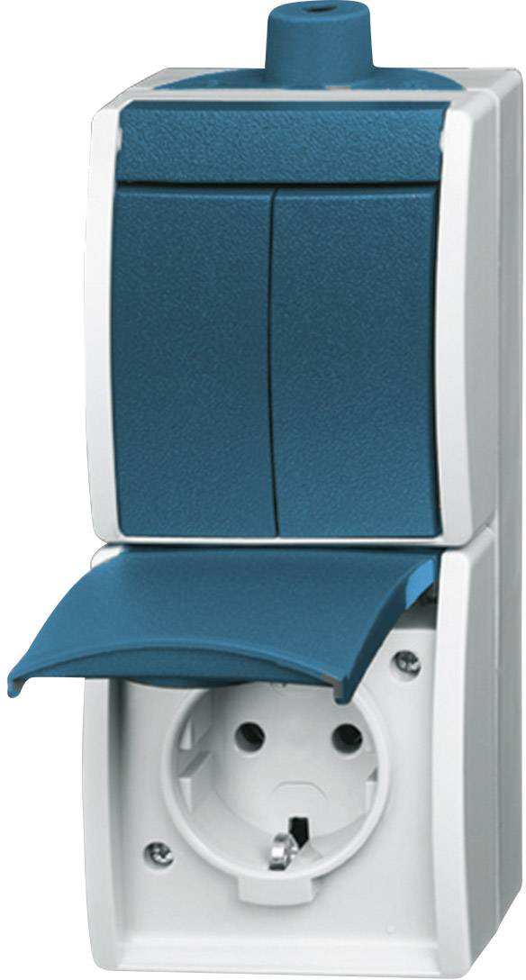 Busch-Jaeger 2601/5/20 EW-53-503 Osprzęt elektroinstalacyjny do pomieszczeń wilgotnych Przełącznik/Gniazdo Ocean, natynk - obrazek 1