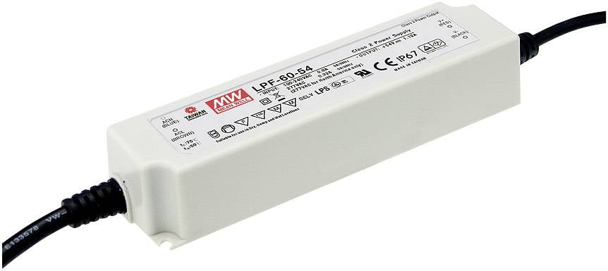 MEAN WELL LPF-60-12 Sterownik LED, Transformator LED Stałonapięciowy, Stałonaprądowy 60 W 5 A 7.2 - 12 V/DC nie nadaje s - obrazek 1