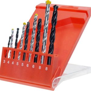 kwb 420200 9 szt. Komplet wierteł uniwersalnych metal, kamień, beton, wyrób kamieniarski, cegła, drewno 3 mm, 4 mm, 5 mm