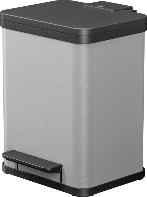 Hailo Öko duo plus M 6222200 Kosz na śmieci 18 l blacha stalowa (D x S x W) 320 x 320 x 430 mm jasnoszary Mechanizm z pe