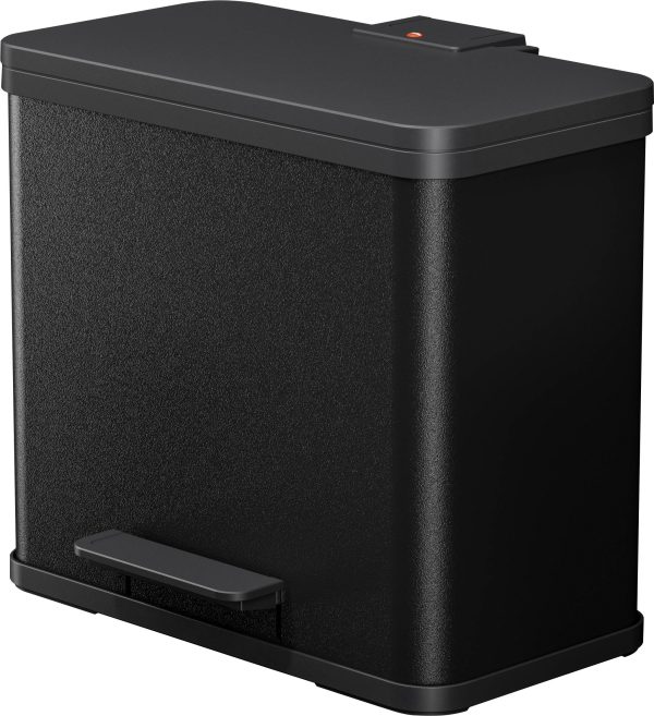 Hailo öko trio plus L 6332600 Kosz na śmieci 27 l blacha stalowa (D x S x W) 470 x 470 x 430 mm czarny Mechanizm z pedał