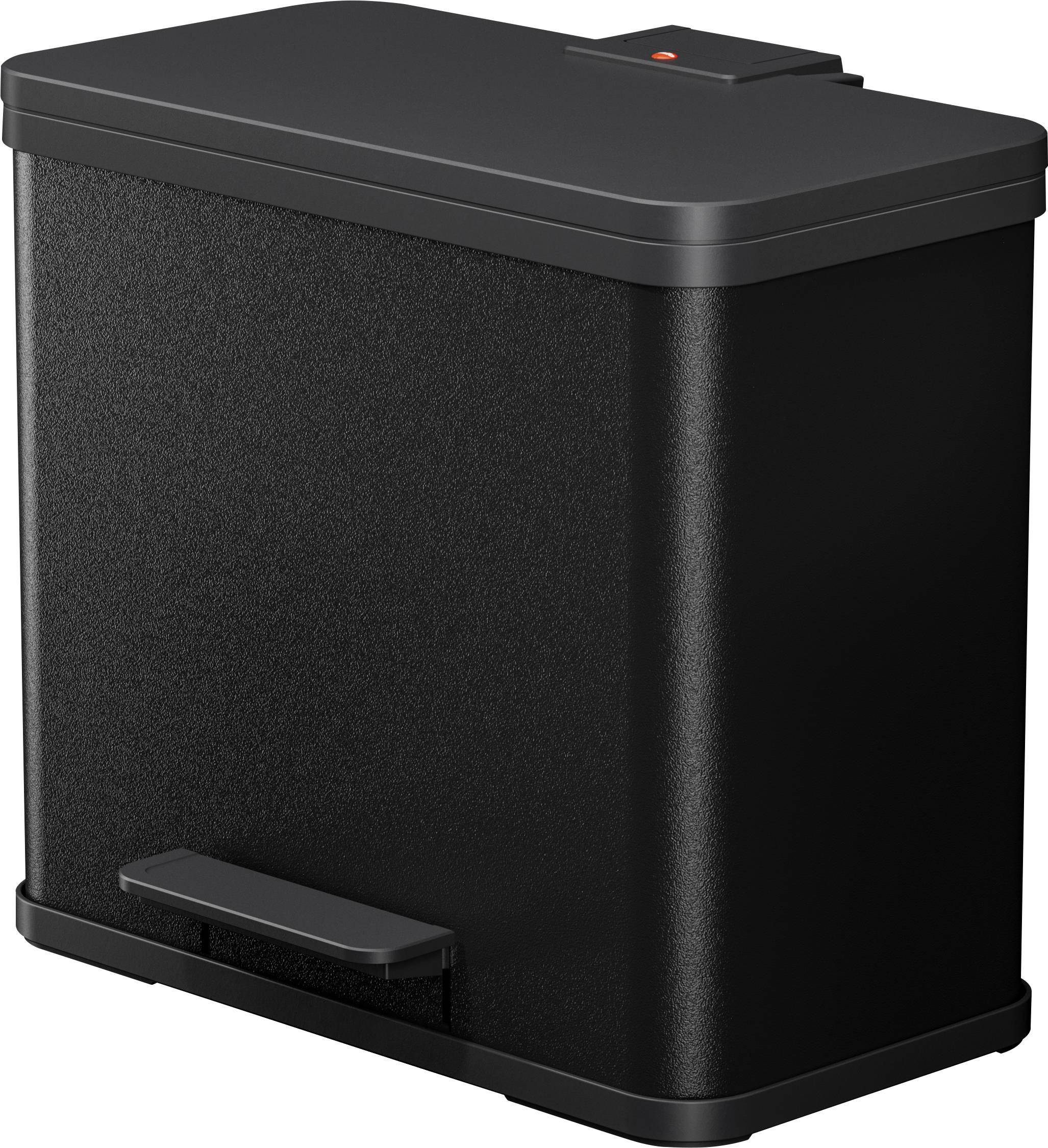 Hailo öko trio plus L 6332600 Kosz na śmieci 27 l blacha stalowa (D x S x W) 470 x 470 x 430 mm czarny Mechanizm z pedał - obrazek 1