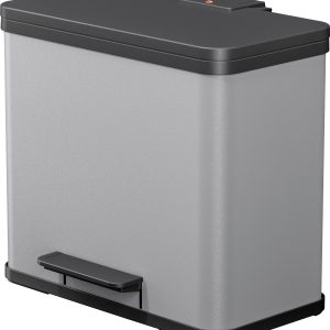 Hailo öko duo plus L 6302200 Kosz na śmieci 26 l blacha stalowa (D x S x W) 470 x 470 x 430 mm jasnoszary Mechanizm z pe Hailo öko duo plus L 6302200 Kosz na śmieci 26 l blacha stalowa (D x S x W) 470 x 470 x 430 mm jasnoszary Mechanizm z pe