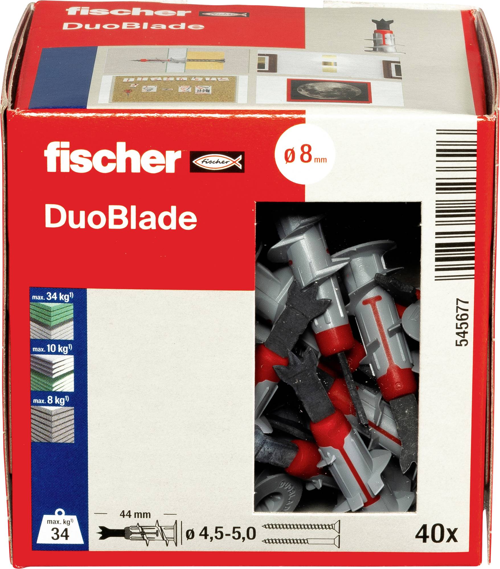 Fischer 545677 DUOBLADE LD Kołek do płyty G-K 44 mm 40 szt. - obrazek 1