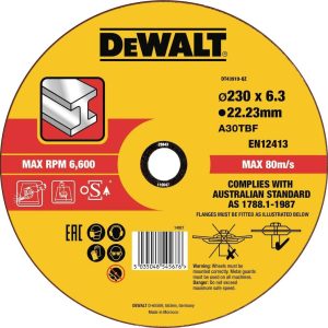 DEWALT DT43919-QZ DT43919 Tarcza szlifierska Średnica 230 mm Średnica otworu 22.23 mm metal 1 szt. DEWALT DT43919-QZ DT43919 Tarcza szlifierska Średnica 230 mm Średnica otworu 22.23 mm metal 1 szt.