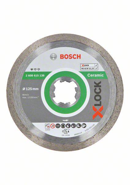 Bosch Accessories 2608615138 X-LOCK Diamanttrennscheibe Sta 125x22,23x1,6x7mm Ceramic Tarcza tnąca diamentowa Średnica 1 - obrazek 1