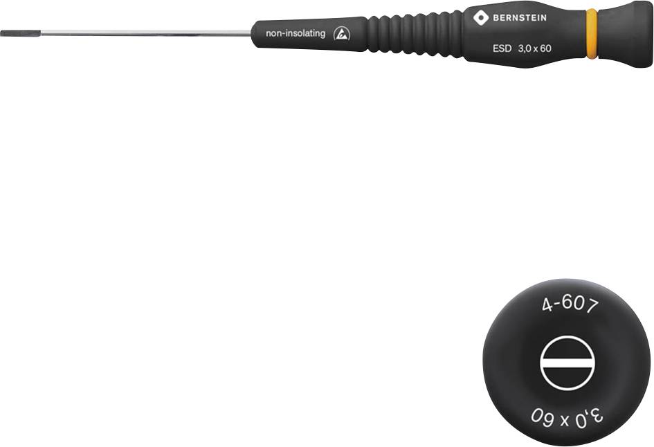 Wkrętak płaski BERNSTEIN Tools for Electronics Bernstein Werkzeugfabrik 4-607 Szerokość klingi: 3 mm Długość końcówki: 6 - obrazek 1