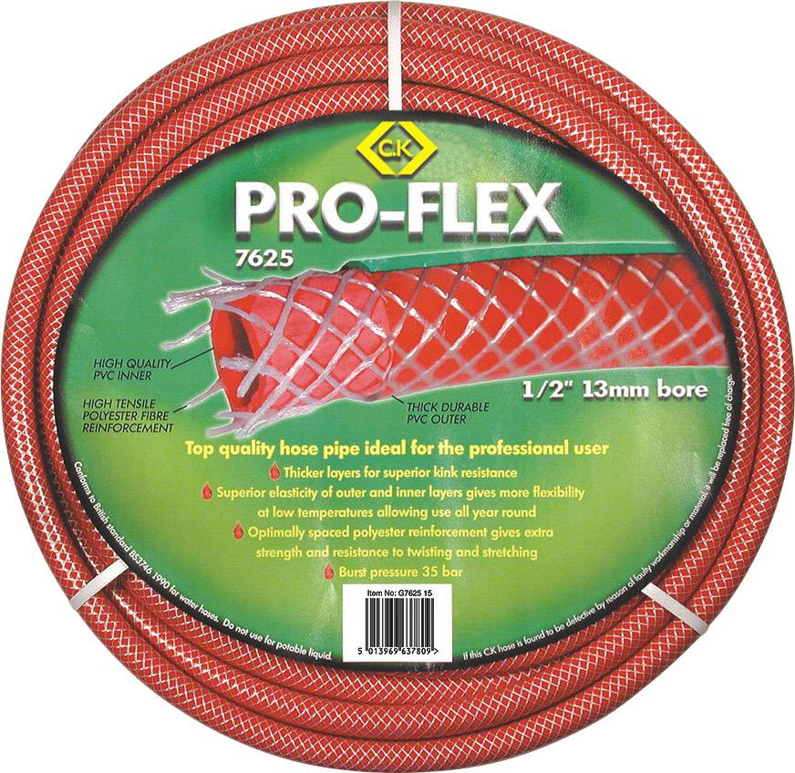 C.K G762515 Pro-Flex Wąż ogrodowy Ø wewnętrzna węża=13 mm 15 m 1/2 cala 1 szt. czerwony - obrazek 1