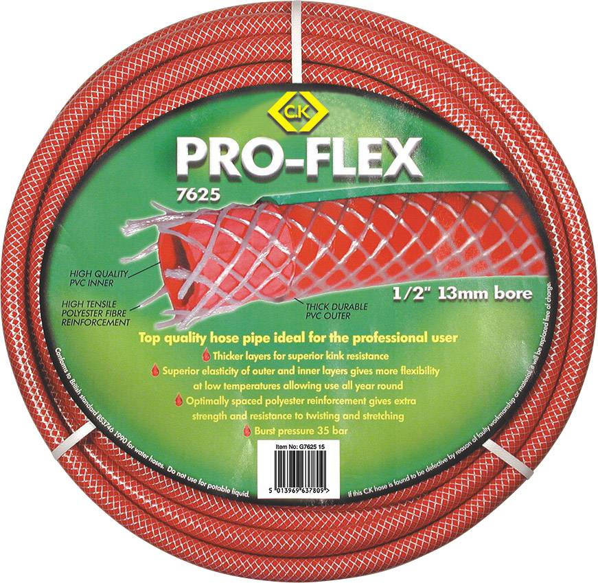 C.K G762550 Pro-Flex Wąż ogrodowy Ø wewnętrzna węża=13 mm 50 m 1/2 cala 1 szt. czerwony - obrazek 1