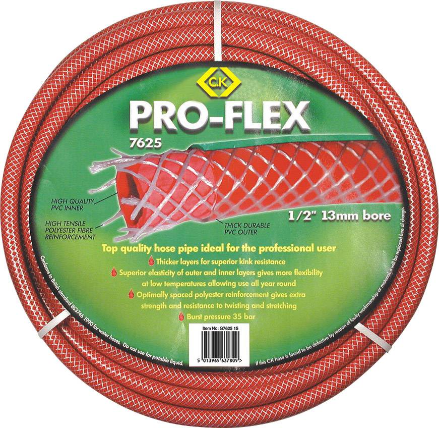 C.K G762575 Pro-Flex Wąż ogrodowy Ø wewnętrzna węża=13 mm 75 m 1/2 cala 1 szt. czerwony - obrazek 1