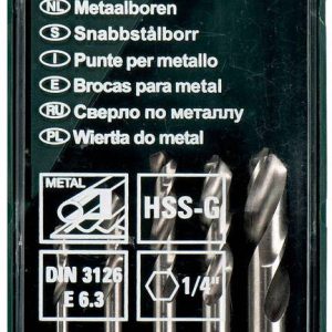 Metabo 627112000 Zestaw wierteł krętych do metalu 5 szt. 3 mm, 4 mm, 5 mm, 6 mm, 8 mm 1 szt. Metabo 627112000 Zestaw wierteł krętych do metalu 5 szt. 3 mm, 4 mm, 5 mm, 6 mm, 8 mm 1 szt.