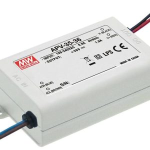 MEAN WELL APV-35-36 Transformator LED Stałonapięciowy 36 W 0 – 1.0 A 36 V/DC nie nadaje się do ściemniania, Zabezpieczen