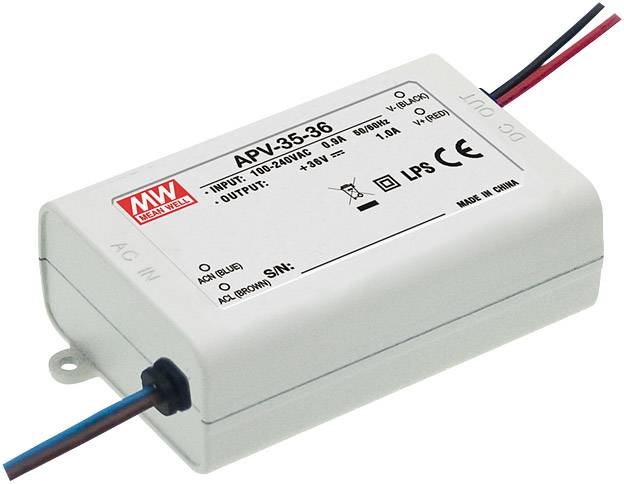 MEAN WELL APV-35-36 Transformator LED Stałonapięciowy 36 W 0 - 1.0 A 36 V/DC nie nadaje się do ściemniania, Zabezpieczen - obrazek 1