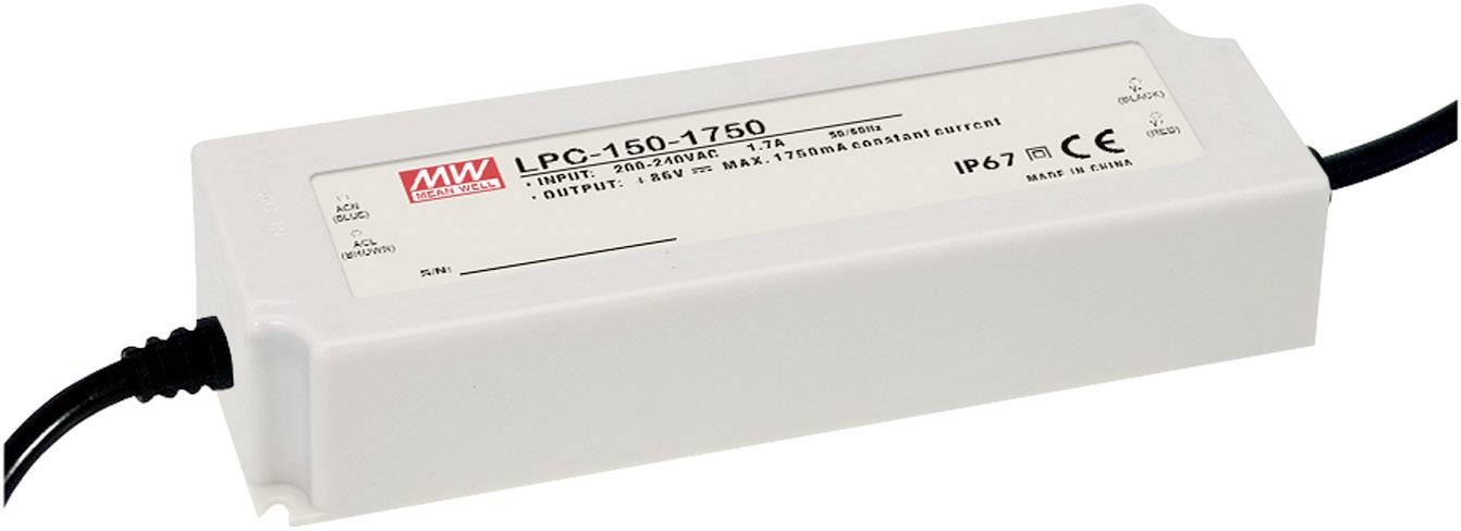 MEAN WELL LPC-150-1050 Sterownik LED Stałonaprądowy 151 W 1.05 A 72 - 144 V/DC nie nadaje się do ściemniania, Zabezpiecz - obrazek 1