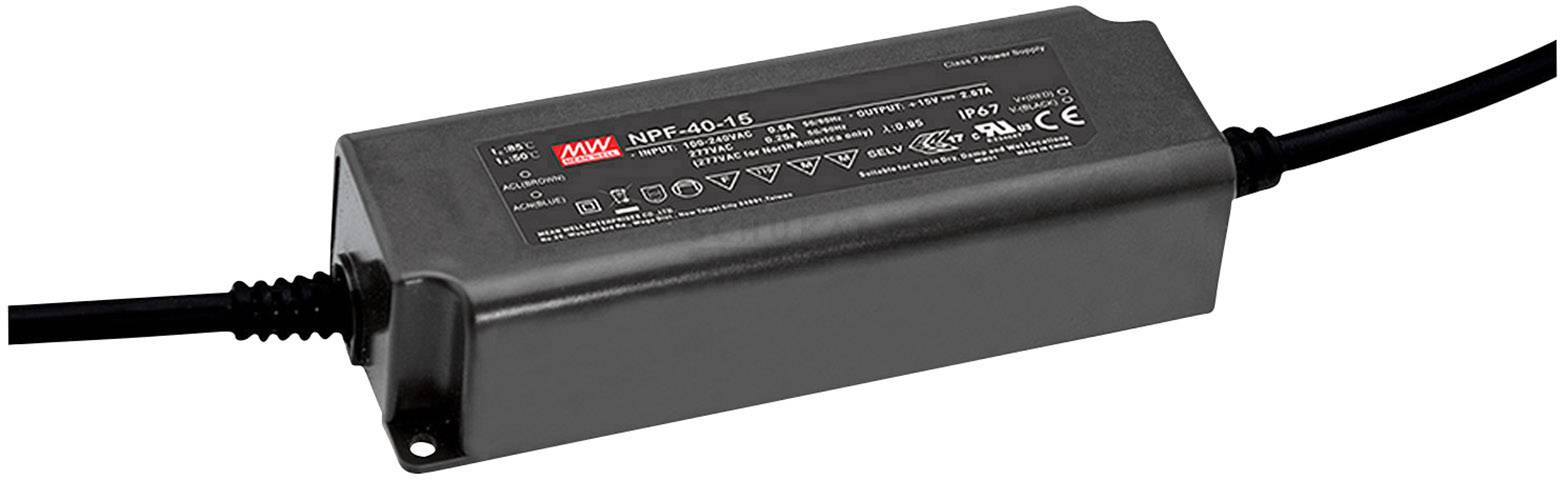 MEAN WELL NPF-40-24 Sterownik LED, Transformator LED Stałonapięciowy, Stałonaprądowy 40 W 1.6 A 24 V/DC nie nadaje się d - obrazek 1