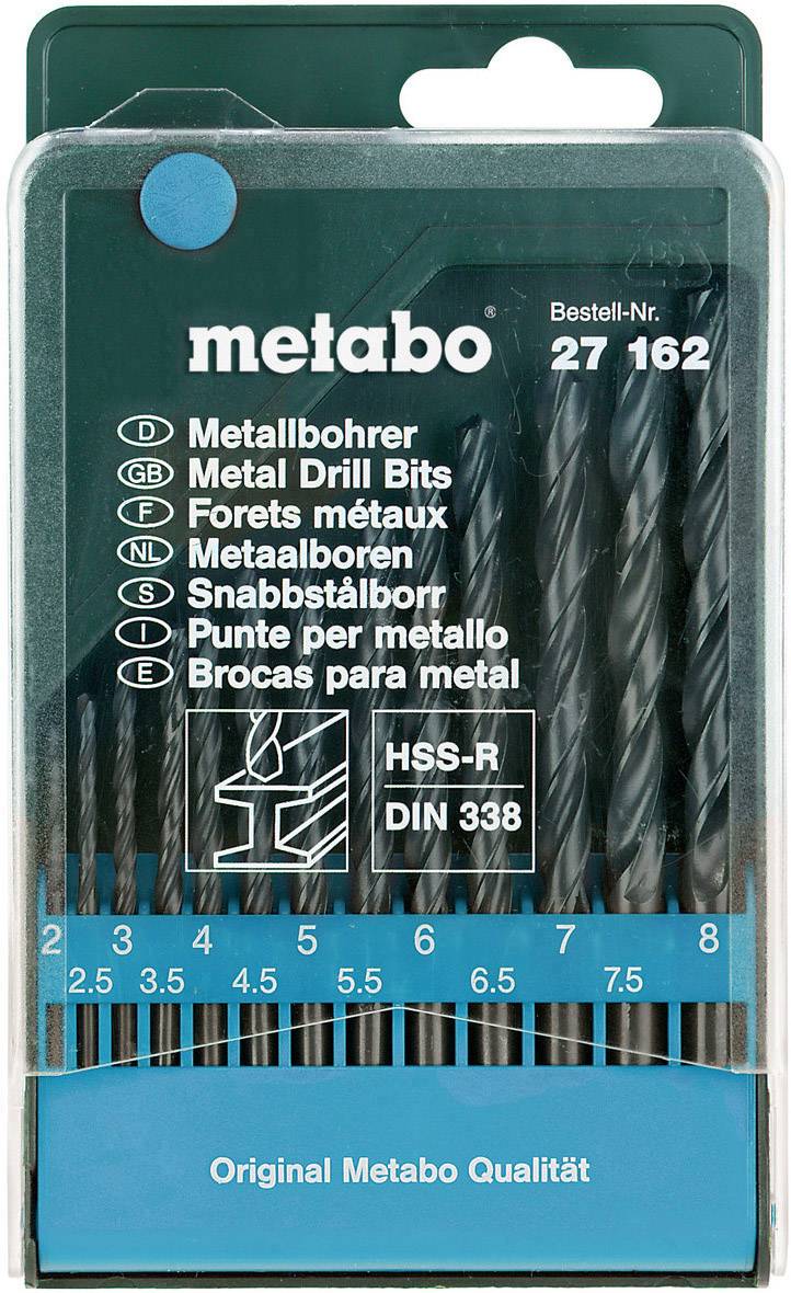 Metabo 627162000 627162000 HSS-R Wiertło kręte do metalu 13 szt. 2 mm, 2.5 mm, 3 mm, 3.5 mm, 4 mm, 4.5 mm, 5 mm, 5.5 mm, - obrazek 1
