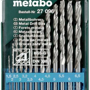 Metabo 627096000 627096000 HSS-G Zestaw wierteł krętych do metalu 13 szt. 1.5 mm, 2 mm, 2.5 mm, 3 mm, 3.2 mm, 3.5 mm, 4 Metabo 627096000 627096000 HSS-G Zestaw wierteł krętych do metalu 13 szt. 1.5 mm, 2 mm, 2.5 mm, 3 mm, 3.2 mm, 3.5 mm, 4