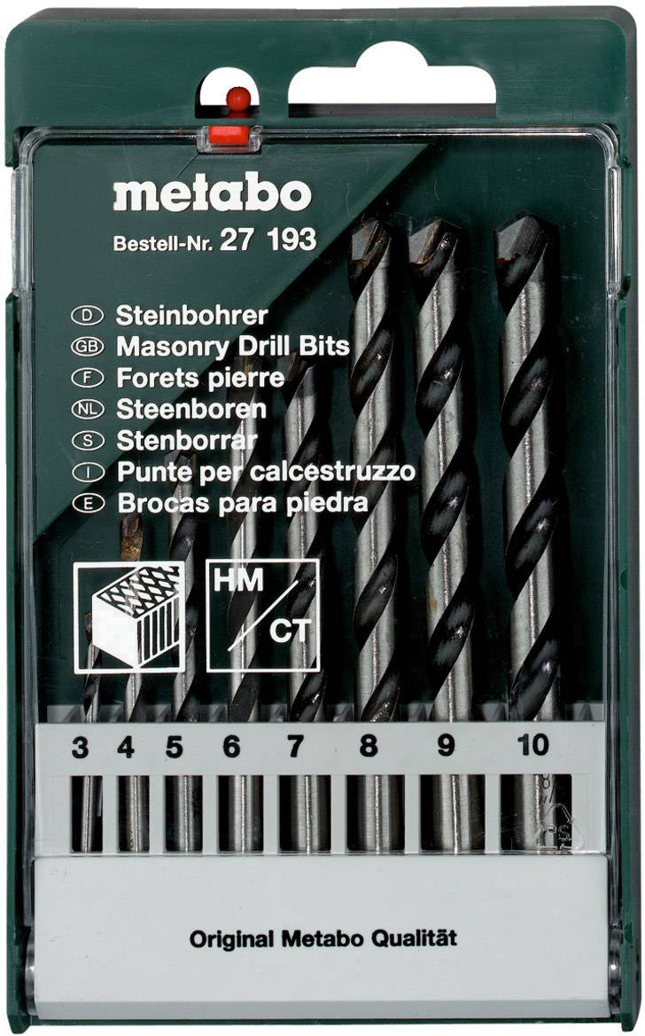 Zestaw wierteł krętych do kamienia Metabo 627193000 3 mm, 4 mm, 5 mm, 6 mm, 7 mm, 8 mm, 9 mm, 10 mm 1 szt. - obrazek 1